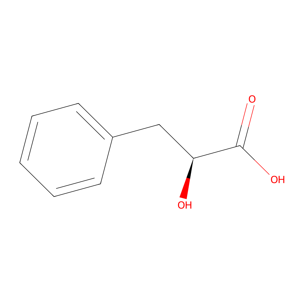 3-Phenyllactic acid, (S)- molecular structure, CAS 20312-36-1