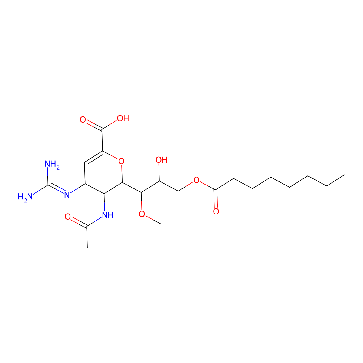 Laninamivir octanoate molecular structure, CAS 203120-46-1