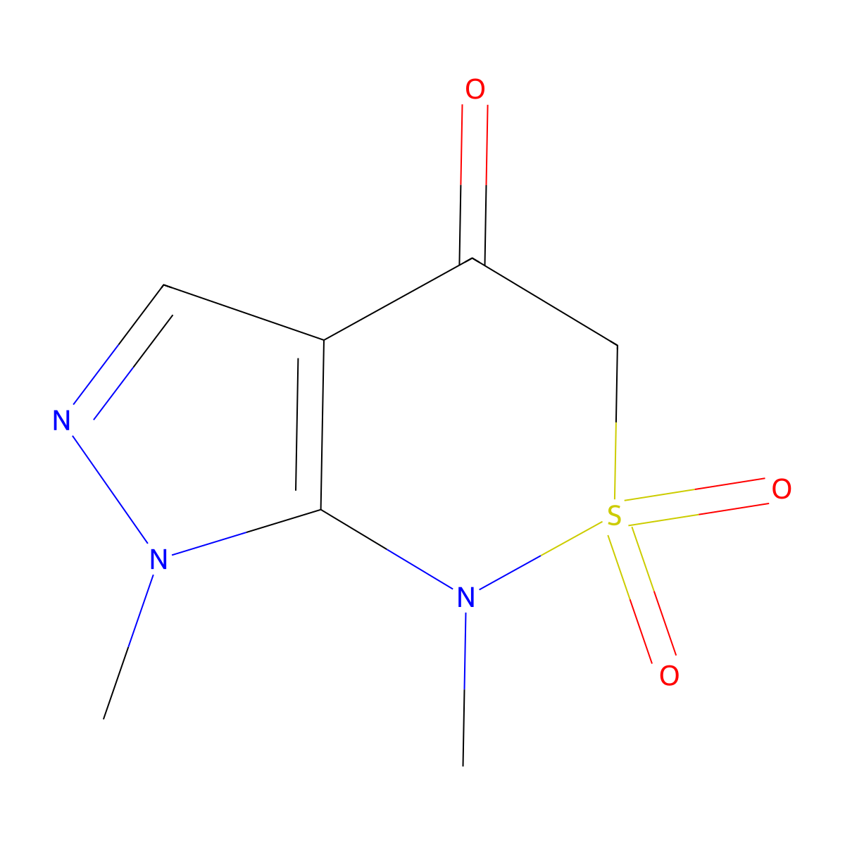 1,7-dimethyl-1H,3H,4H,7H-2lambda6-pyrazolo[3,4-c][1,2]thiazine-2,2,4-trione molecular structure, CAS 203123-26-6