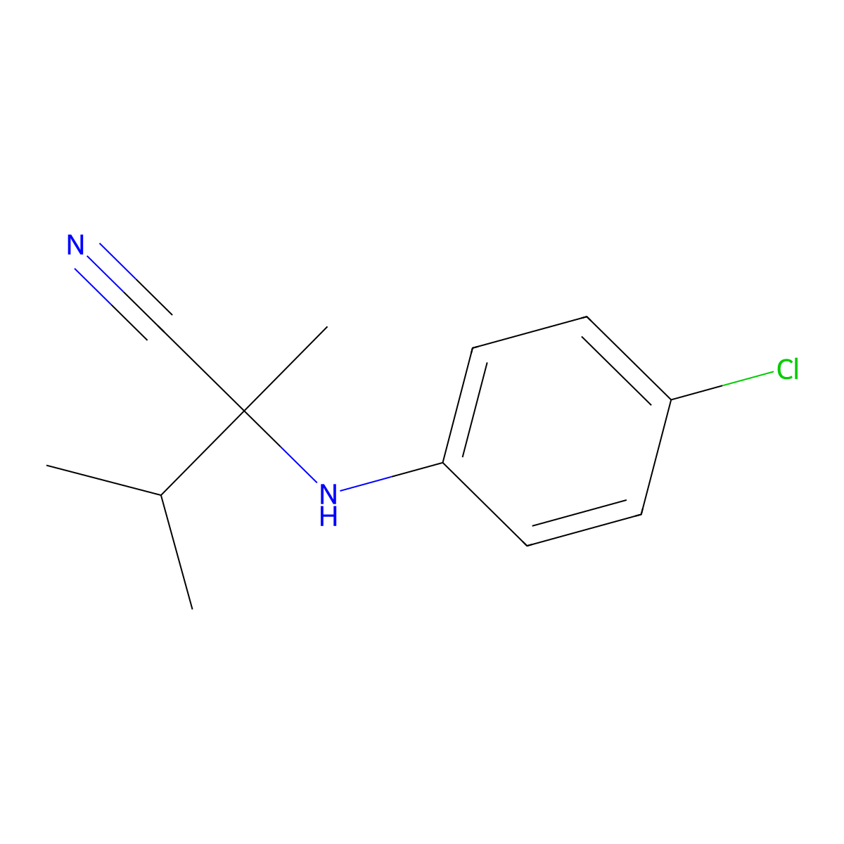 2-(4-Chloroanilino)-2,3-dimethylbutanenitrile molecular structure, CAS 203123-35-7