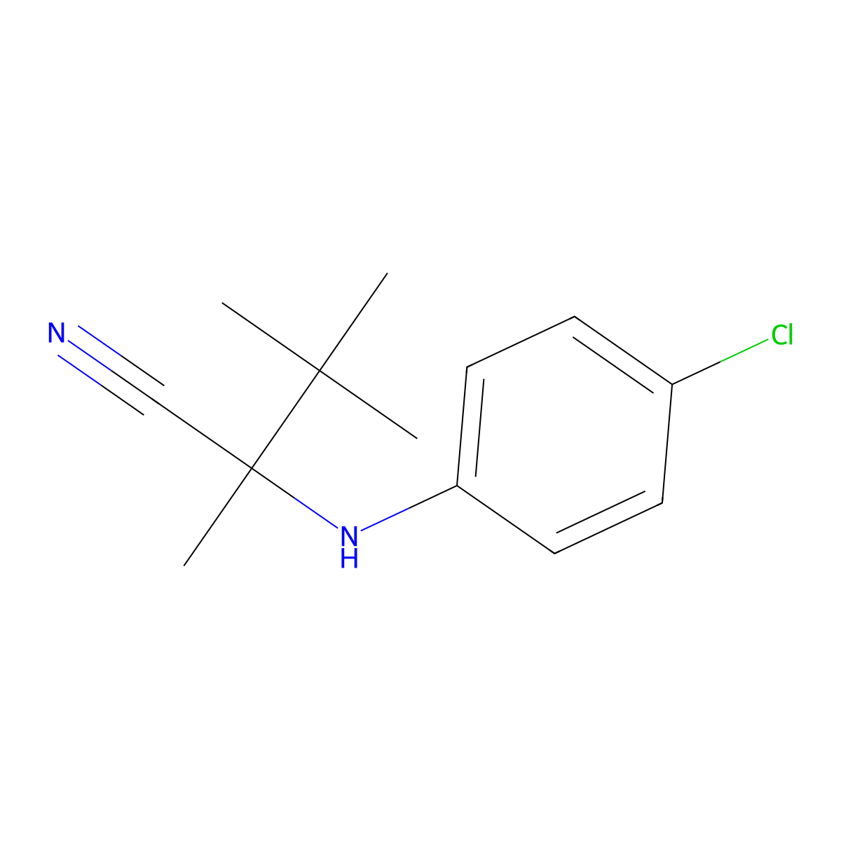 2-(4-Chloroanilino)-2,3,3-trimethylbutanenitrile molecular structure, CAS 203123-37-9