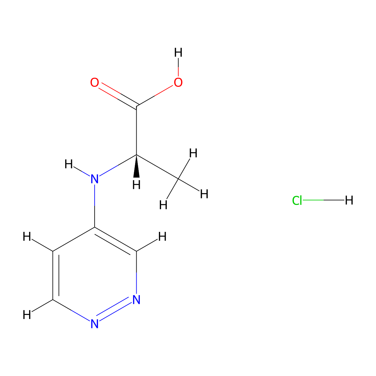 (2S)-2-[(pyridazin-4-yl)amino]propanoic acid hydrochloride molecular structure, CAS 2031242-38-1