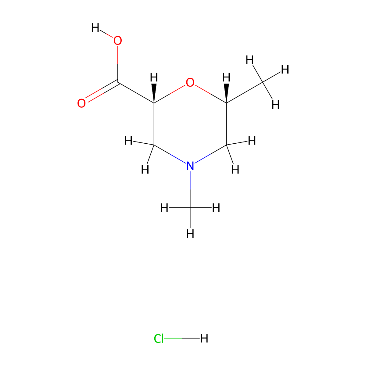 (2R,6R)-4,6-dimethylmorpholine-2-carboxylic acid hydrochloride molecular structure, CAS 2031242-39-2