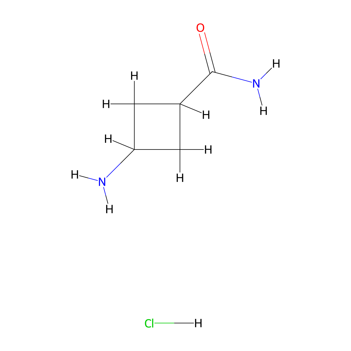 3-Aminocyclobutane-1-carboxamide hydrochloride molecular structure, CAS 2031242-41-6