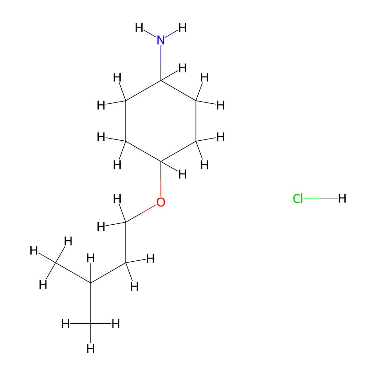 (1r,4r)-4-(3-Methylbutoxy)cyclohexan-1-amine hydrochloride molecular structure, CAS 2031242-58-5
