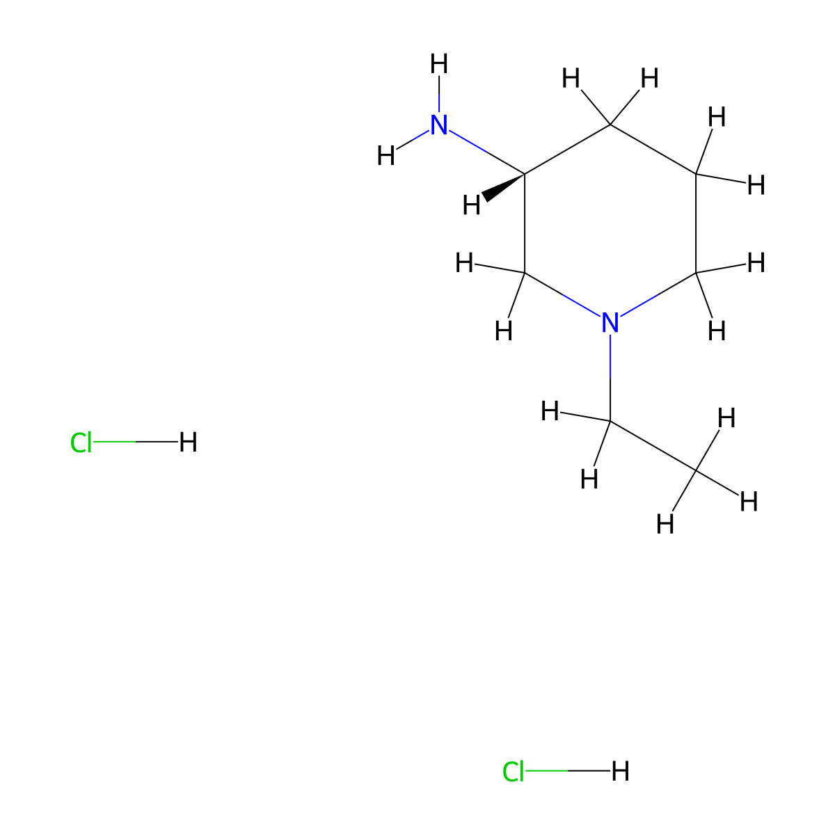 (3R)-1-ethylpiperidin-3-amine dihydrochloride molecular structure, CAS 2031242-60-9