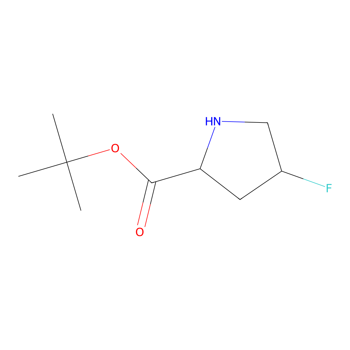 tert-butyl (2R,4R)-4-fluoropyrrolidine-2-carboxylate molecular structure, CAS 2031242-75-6