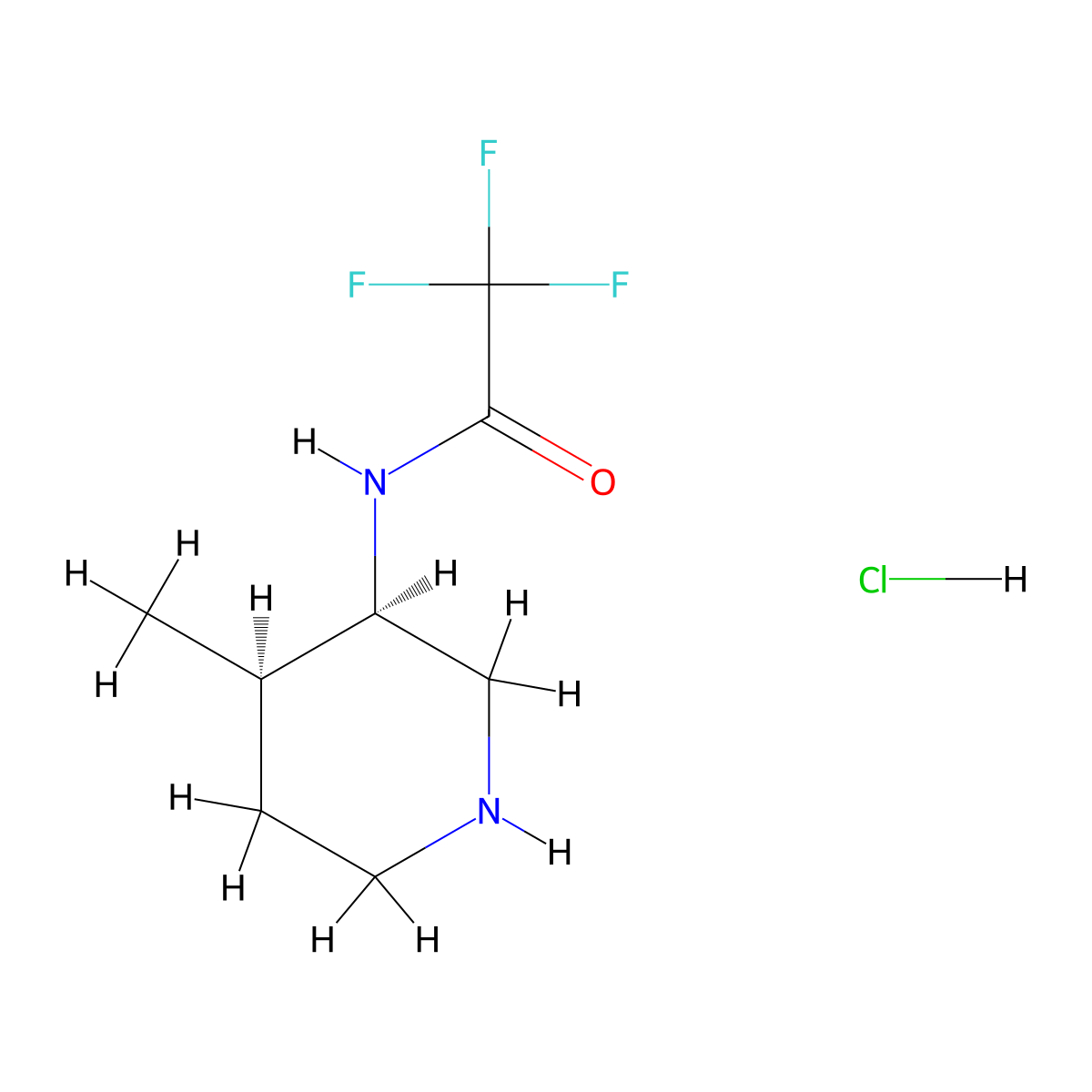 Rac-2,2,2-trifluoro-n-[(3r,4r)-4-methylpiperidin-3-yl]acetamide hydrochloride molecular structure, CAS 2031242-77-8