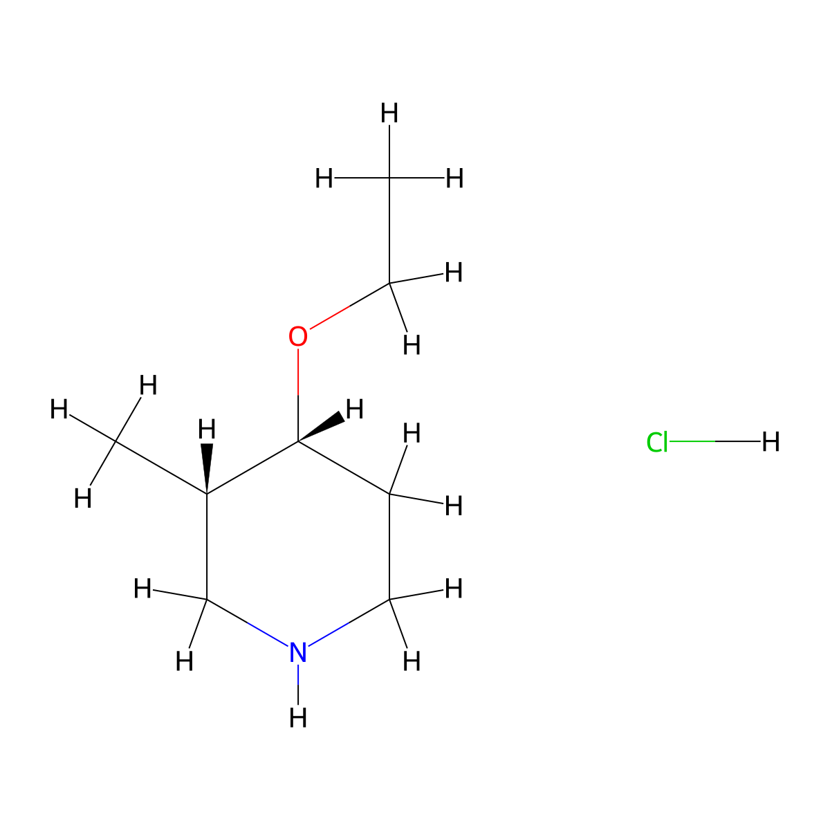 rac-(3R,4S)-4-ethoxy-3-methylpiperidine hydrochloride, cis molecular structure, CAS 2031242-86-9