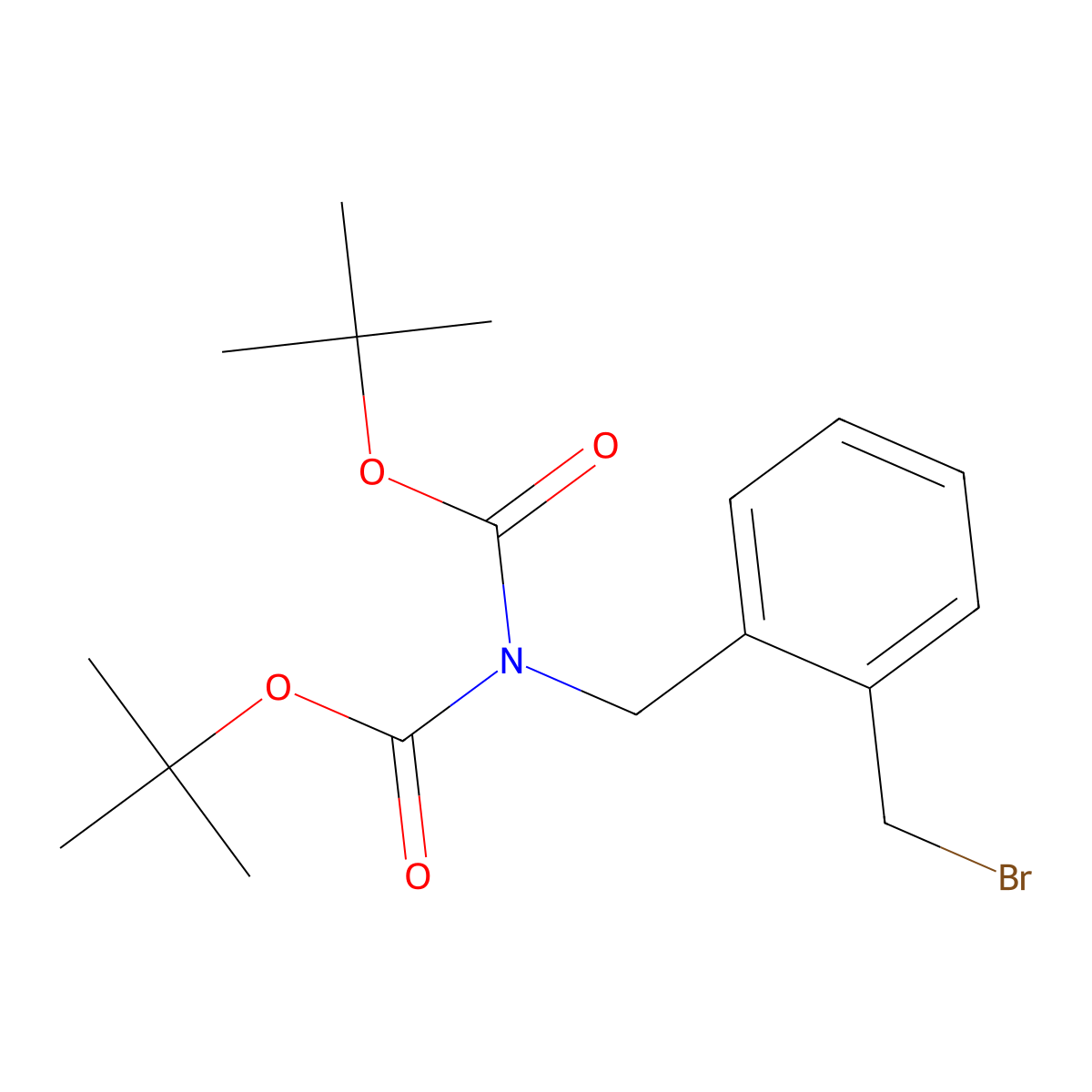 tert-Butyl N-[[2-(bromomethyl)phenyl]methyl]-N-tert-butoxycarbonylcarbamate molecular structure, CAS 2031249-70-2