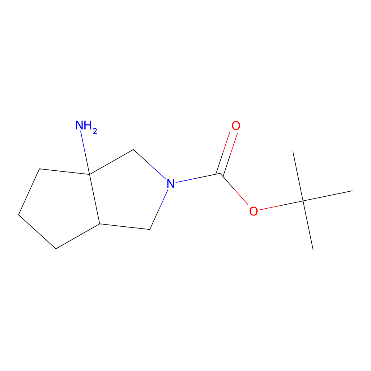 Tert-butyl 3a-amino-octahydrocyclopenta[c]pyrrole-2-carboxylate molecular structure, CAS 2031258-46-3