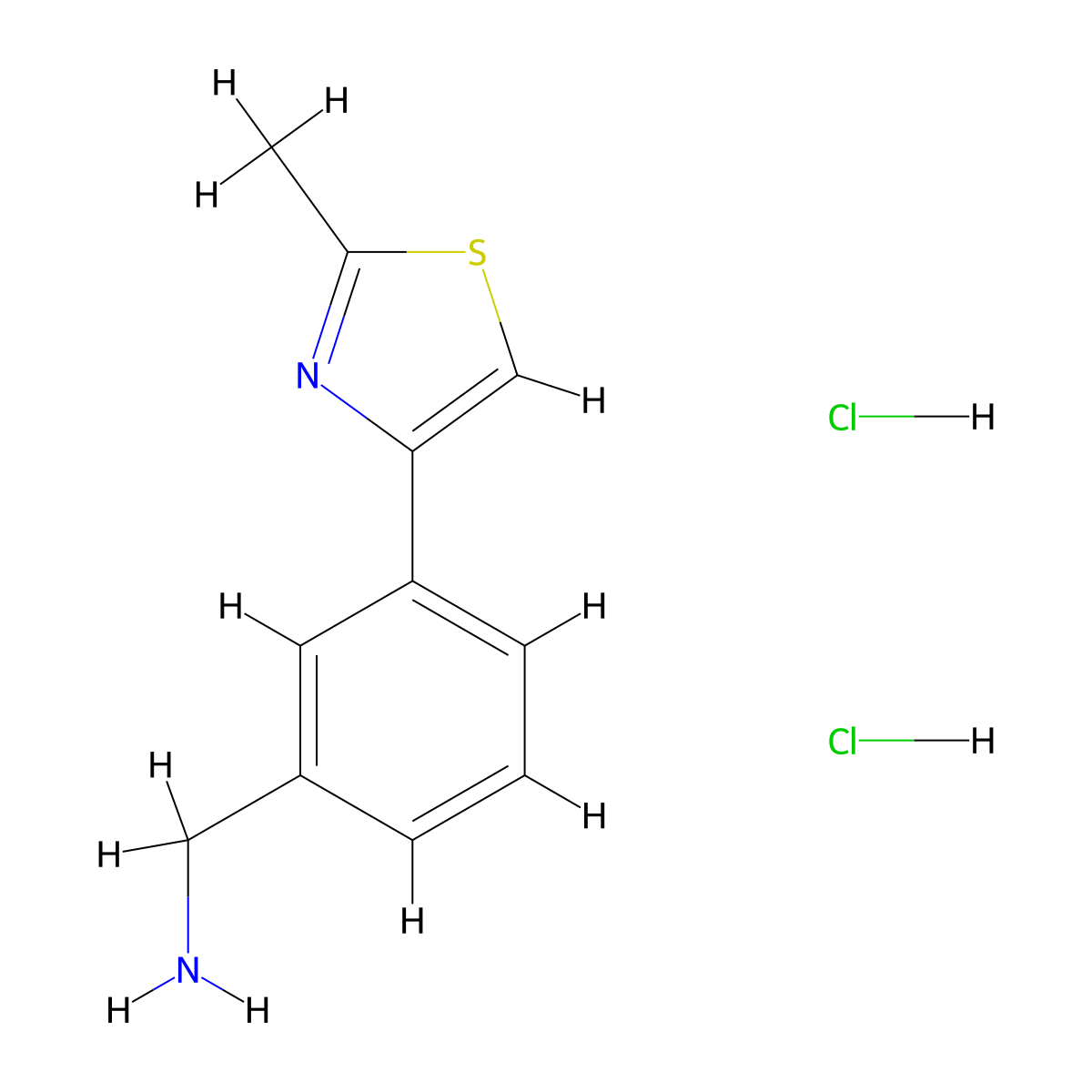 [3-(2-Methyl-1,3-thiazol-4-yl)phenyl]methanamine dihydrochloride molecular structure, CAS 2031258-48-5