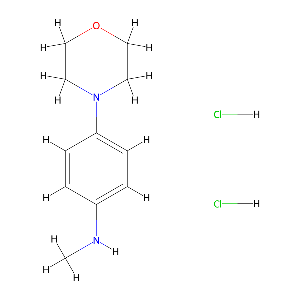 N-methyl-4-(morpholin-4-yl)aniline dihydrochloride molecular structure, CAS 2031258-58-7