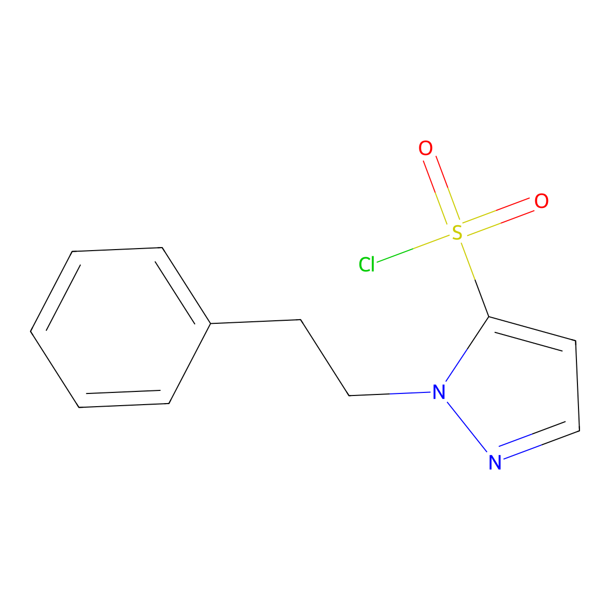 1-(2-phenylethyl)-1H-pyrazole-5-sulfonyl chloride molecular structure, CAS 2031258-60-1