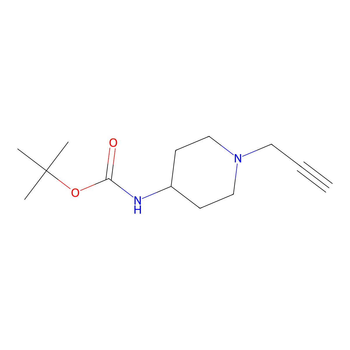 tert-butyl N-[1-(prop-2-yn-1-yl)piperidin-4-yl]carbamate molecular structure, CAS 2031258-61-2