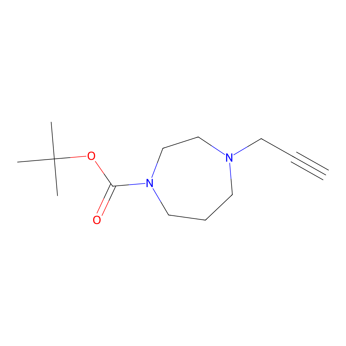 Tert-butyl 4-(prop-2-yn-1-yl)-1,4-diazepane-1-carboxylate molecular structure, CAS 2031258-67-8