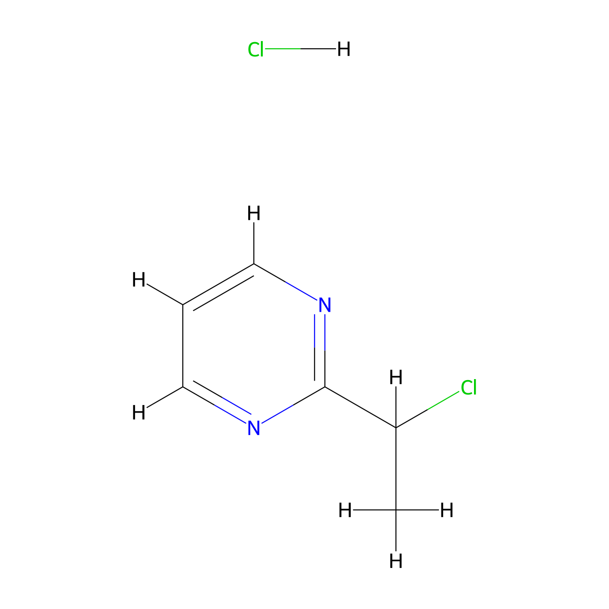 2-(1-Chloroethyl)pyrimidine hydrochloride molecular structure, CAS 2031258-69-0