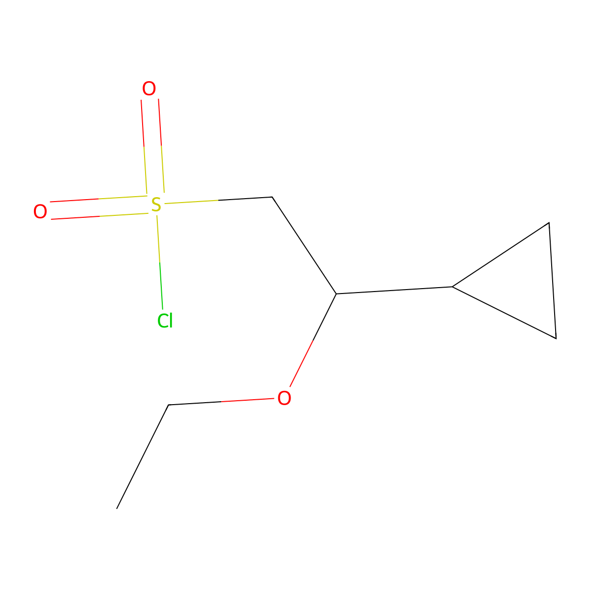 2-Cyclopropyl-2-ethoxyethane-1-sulfonyl chloride molecular structure, CAS 2031258-71-4
