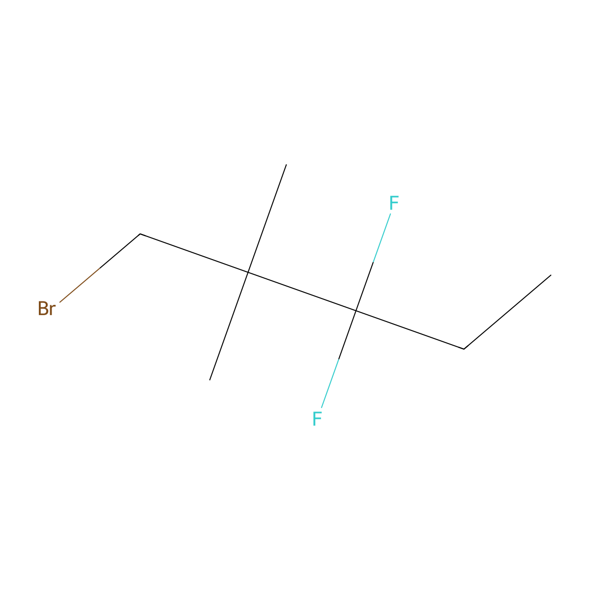 1-Bromo-3,3-difluoro-2,2-dimethylpentane molecular structure, CAS 2031258-76-9
