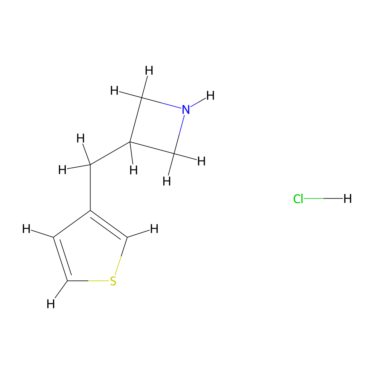 3-[(Thiophen-3-yl)methyl]azetidine hydrochloride molecular structure, CAS 2031258-77-0