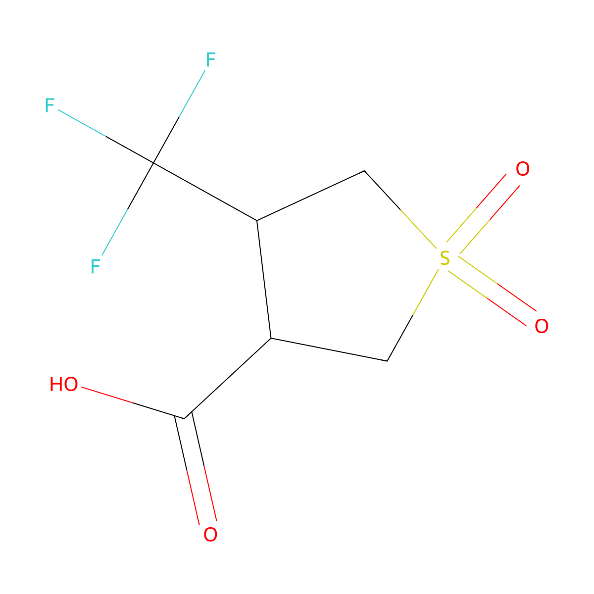1,1-Dioxo-4-(trifluoromethyl)-1lambda6-thiolane-3-carboxylic acid molecular structure, CAS 2031258-82-7