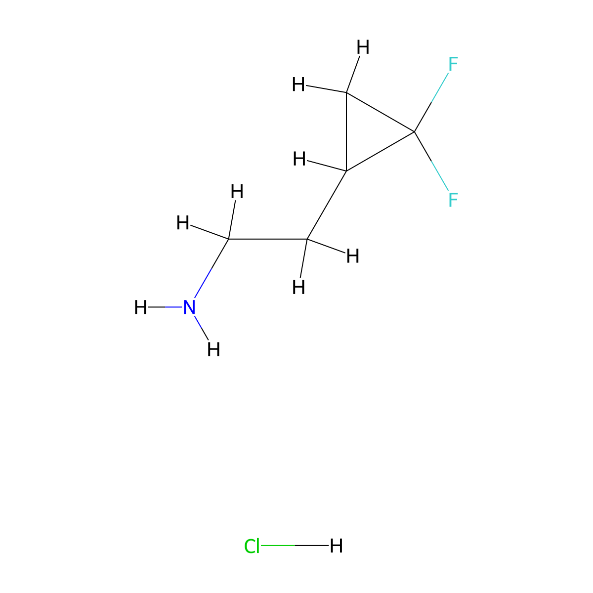 2-(2,2-Difluorocyclopropyl)ethan-1-amine hydrochloride molecular structure, CAS 2031258-87-2