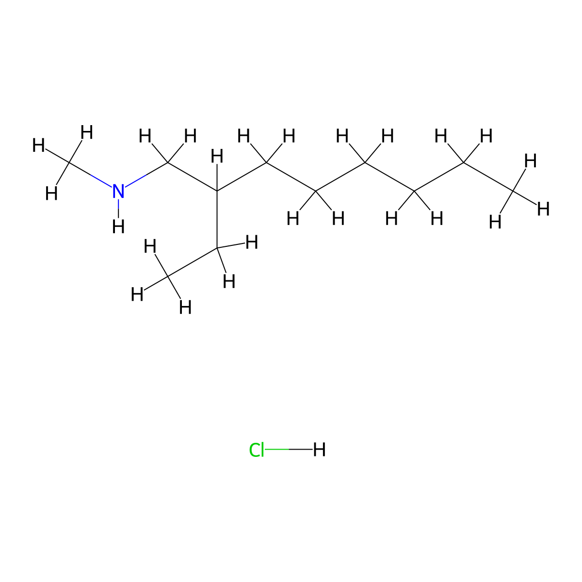 (2-Ethyloctyl)(methyl)amine hydrochloride molecular structure, CAS 2031258-92-9