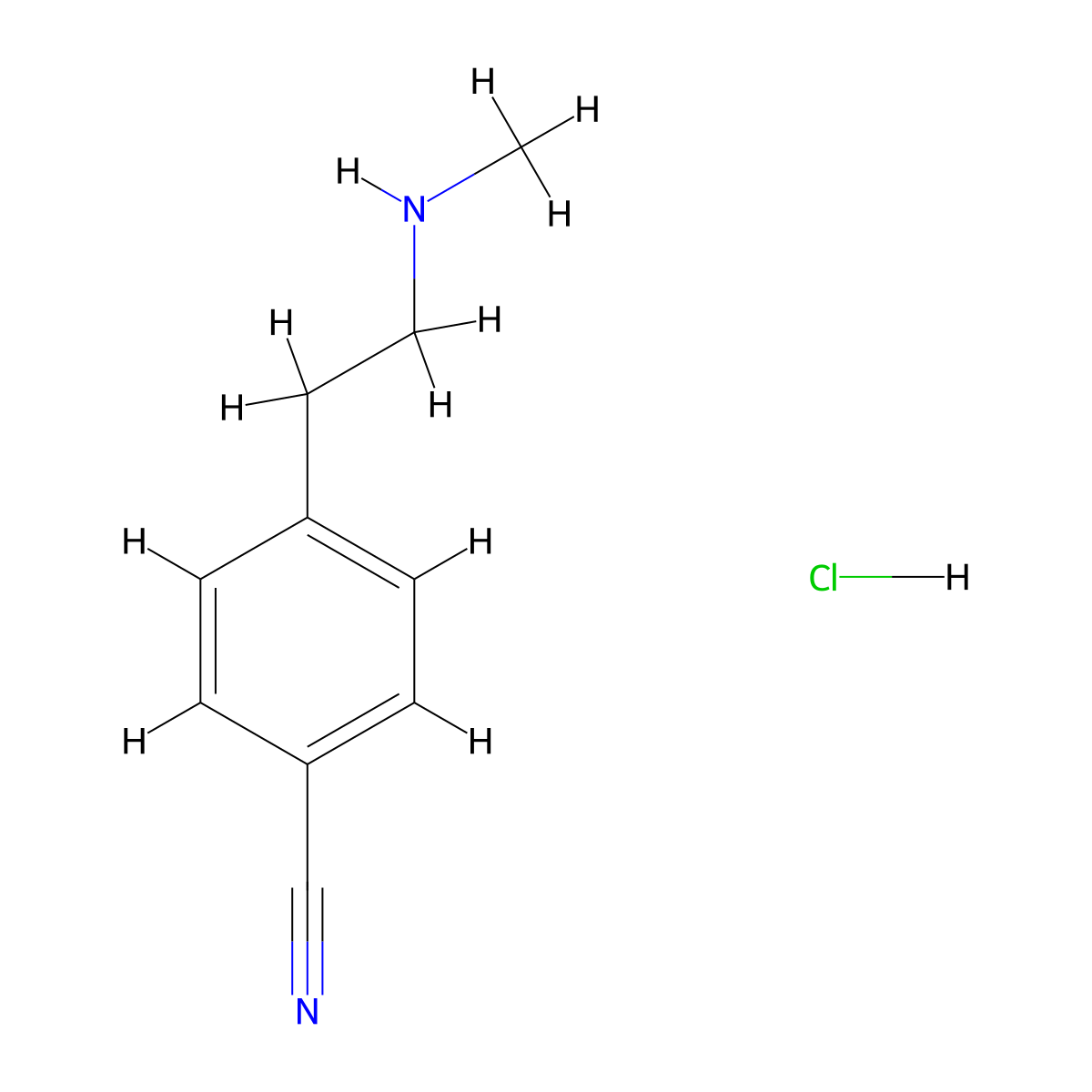 4-[2-(Methylamino)ethyl]benzonitrile hydrochloride molecular structure, CAS 2031258-95-2