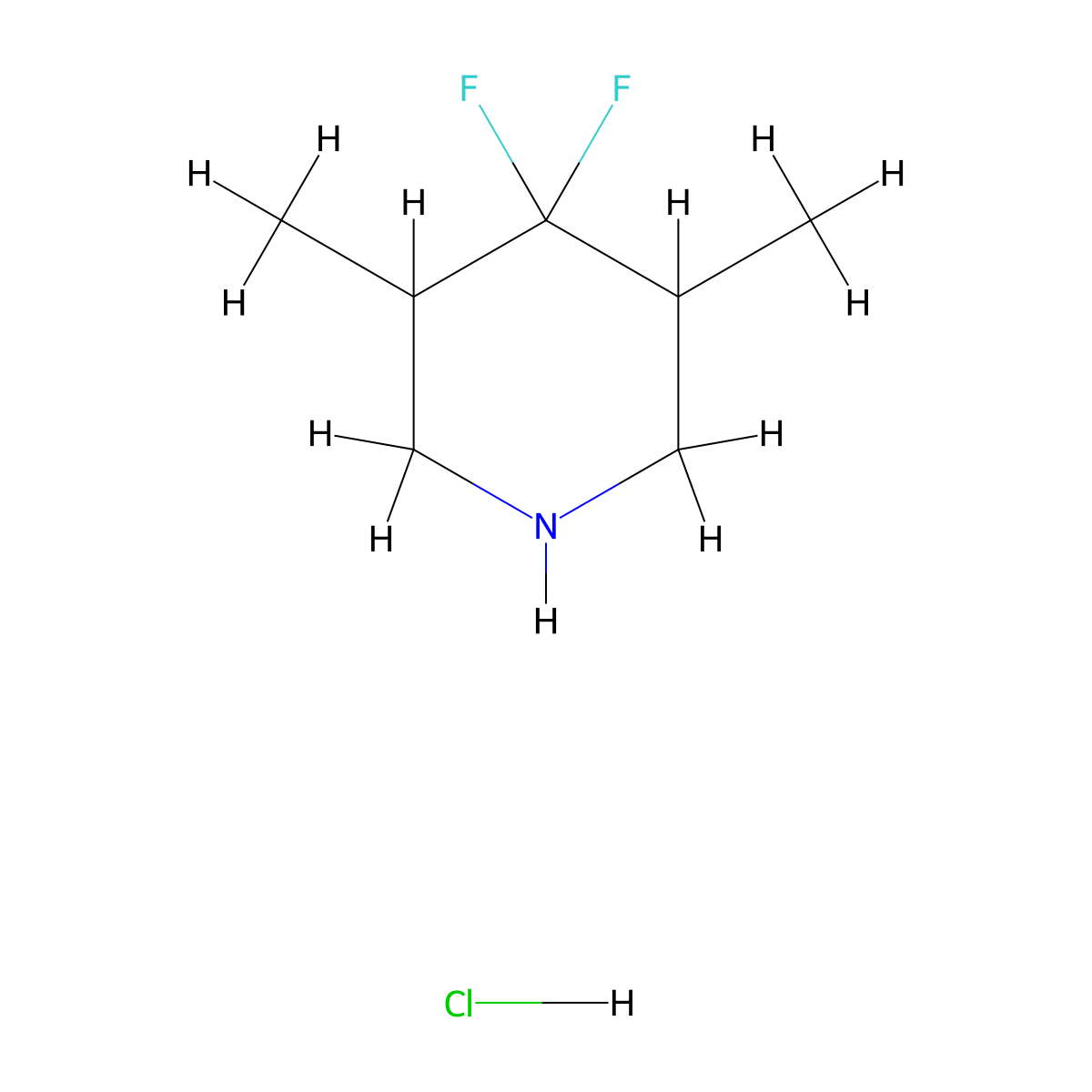 4,4-Difluoro-3,5-dimethylpiperidine hydrochloride molecular structure, CAS 2031258-96-3