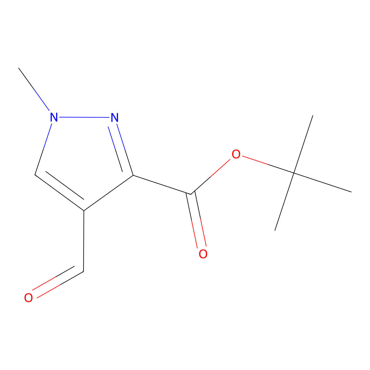tert-Butyl 4-formyl-1-methyl-1H-pyrazole-3-carboxylate molecular structure, CAS 2031259-00-2