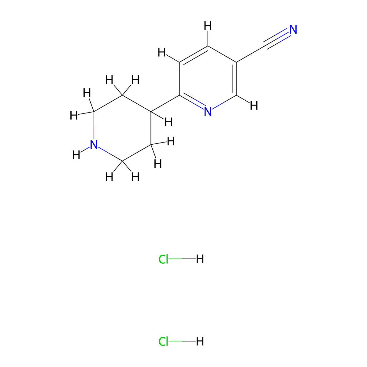 6-(Piperidin-4-yl)pyridine-3-carbonitrile dihydrochloride molecular structure, CAS 2031259-03-5