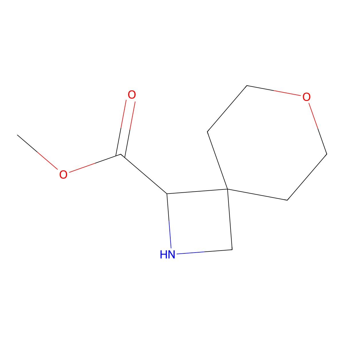 Methyl 7-oxa-2-azaspiro[3.5]nonane-1-carboxylate molecular structure, CAS 2031259-06-8