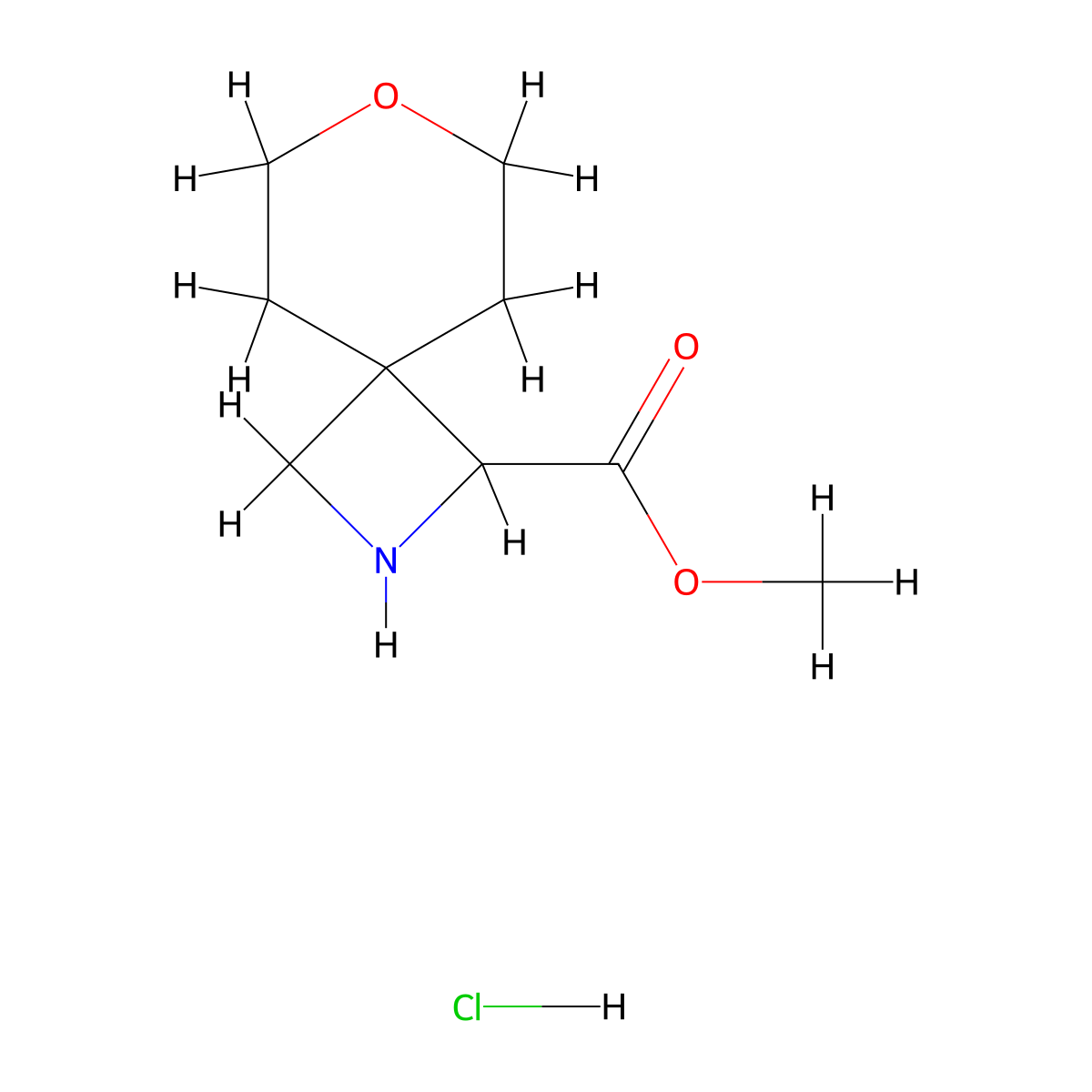 Methyl 7-oxa-2-azaspiro[3.5]nonane-1-carboxylate hydrochloride molecular structure, CAS 2031259-07-9