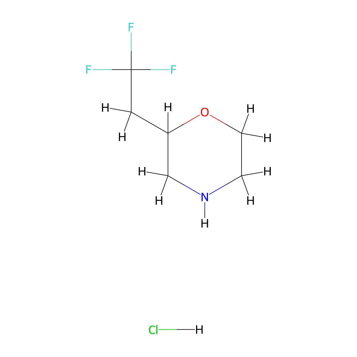 2-(2,2,2-Trifluoroethyl)morpholine hydrochloride molecular structure, CAS 2031259-08-0