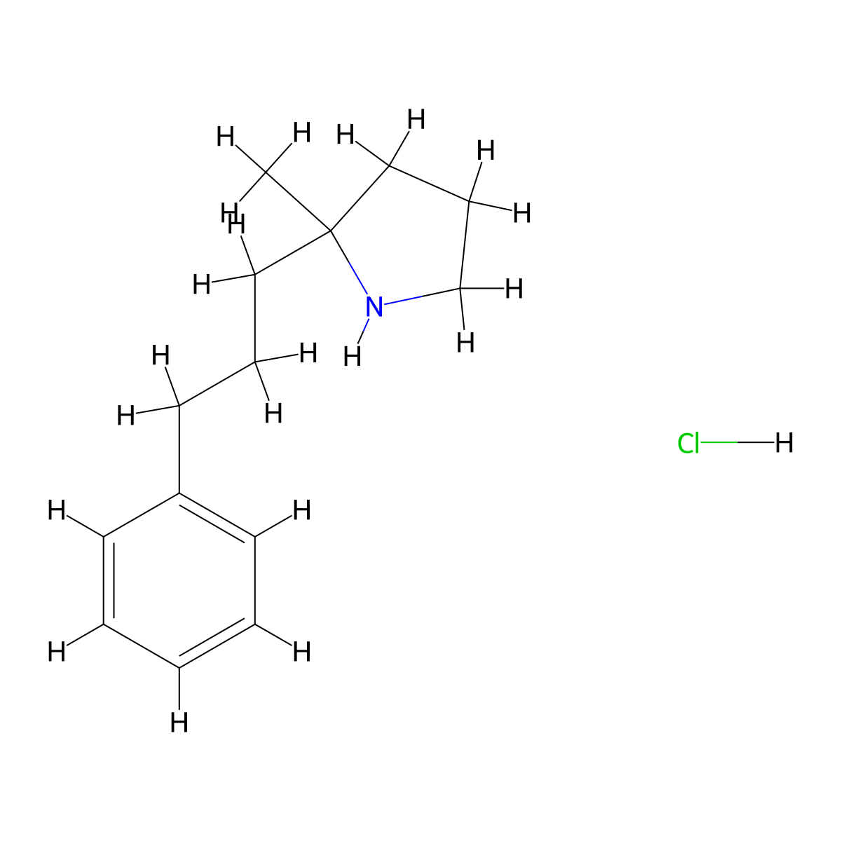 2-Methyl-2-(3-phenylpropyl)pyrrolidine hydrochloride molecular structure, CAS 2031259-12-6