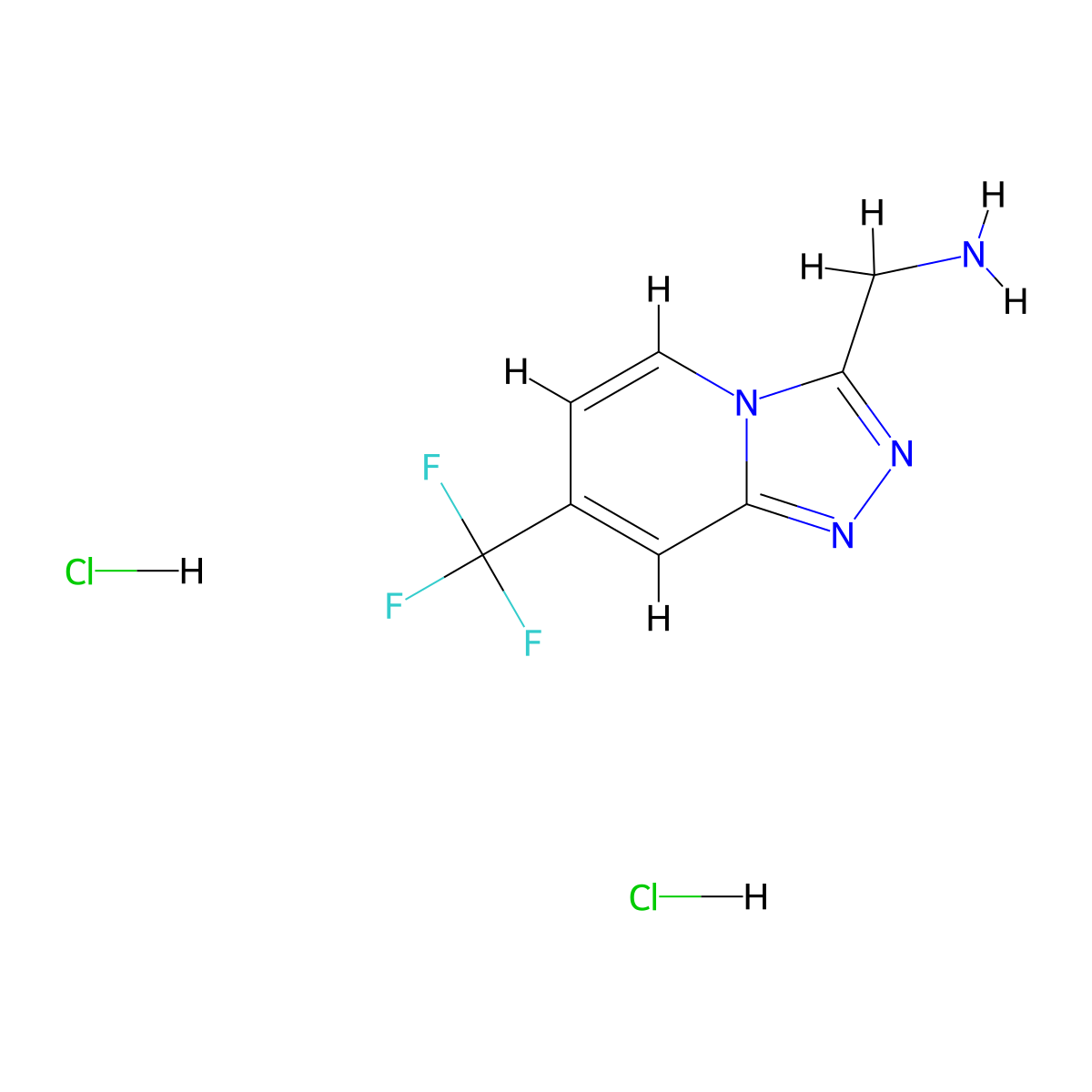 [7-(Trifluoromethyl)-[1,2,4]triazolo[4,3-a]pyridin-3-yl]methanamine dihydrochloride molecular structure, CAS 2031259-13-7
