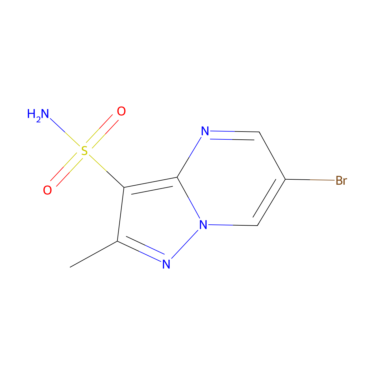 6-Bromo-2-methylpyrazolo[1,5-a]pyrimidine-3-sulfonamide molecular structure, CAS 2031259-16-0