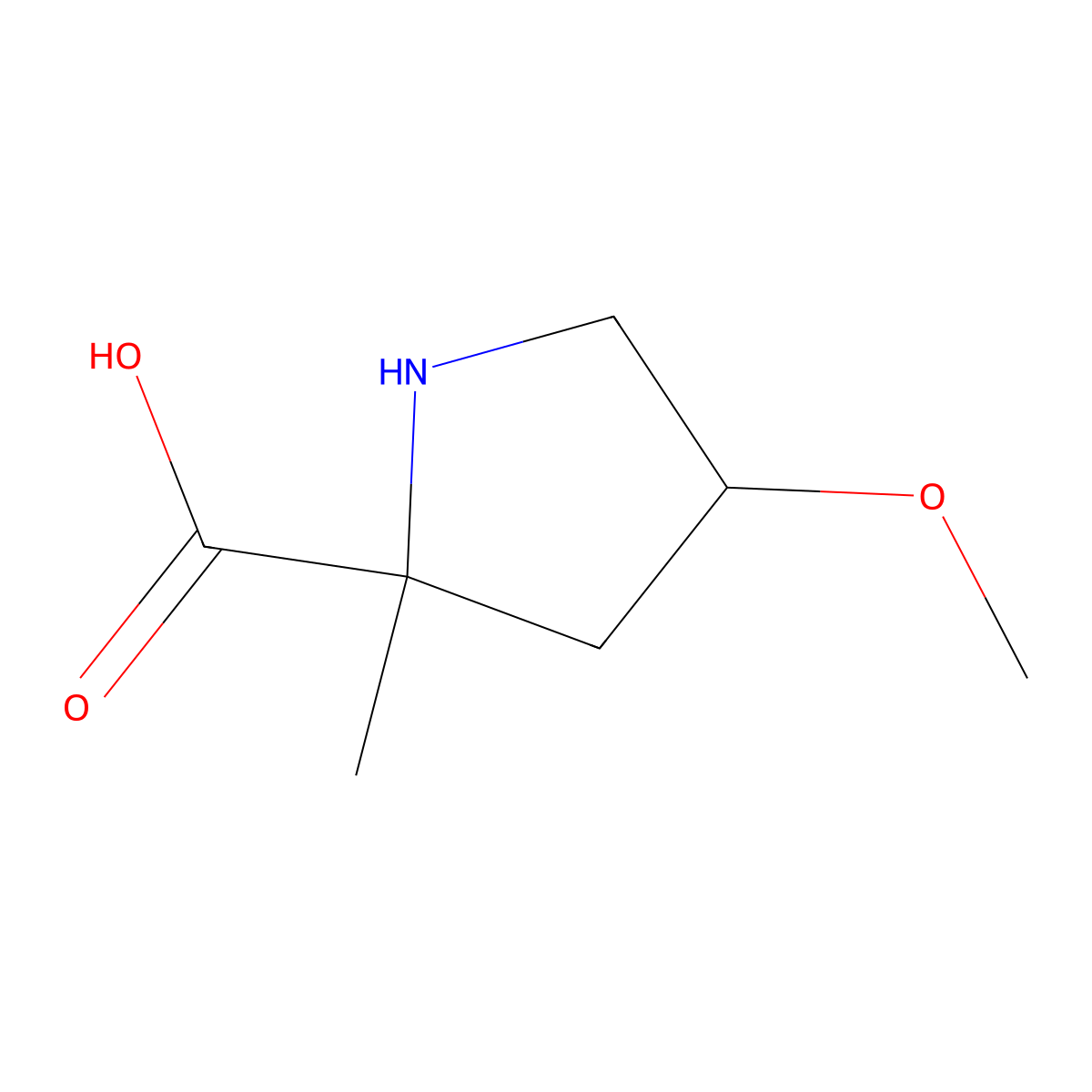 4-Methoxy-2-methylpyrrolidine-2-carboxylic acid molecular structure, CAS 2031259-18-2