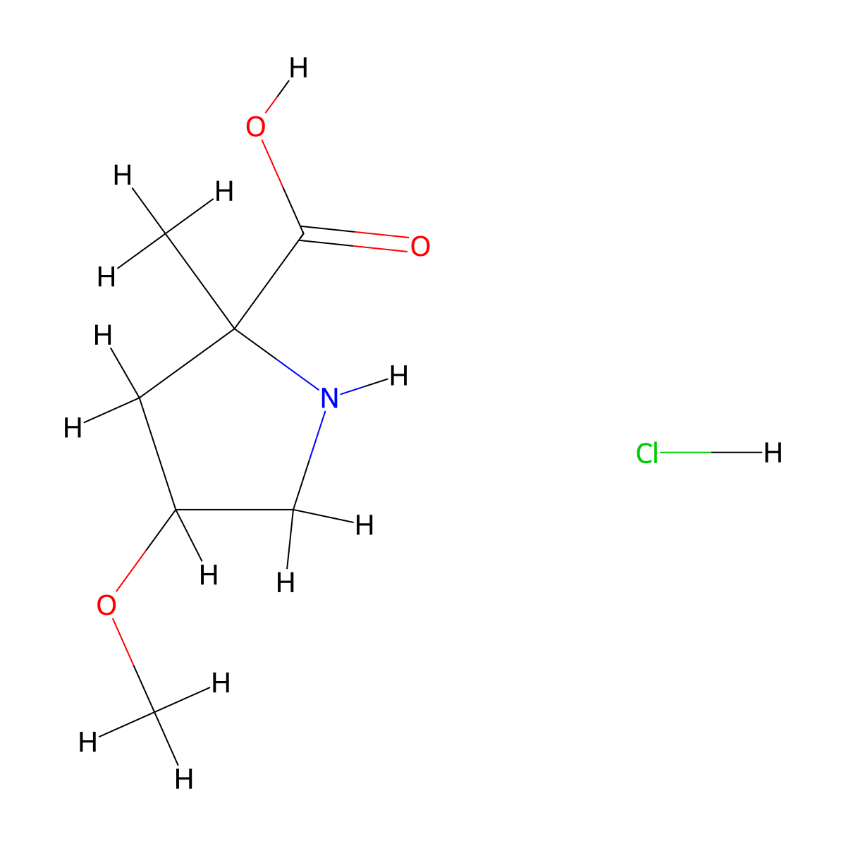 4-Methoxy-2-methylpyrrolidine-2-carboxylic acid hydrochloride molecular structure, CAS 2031259-19-3