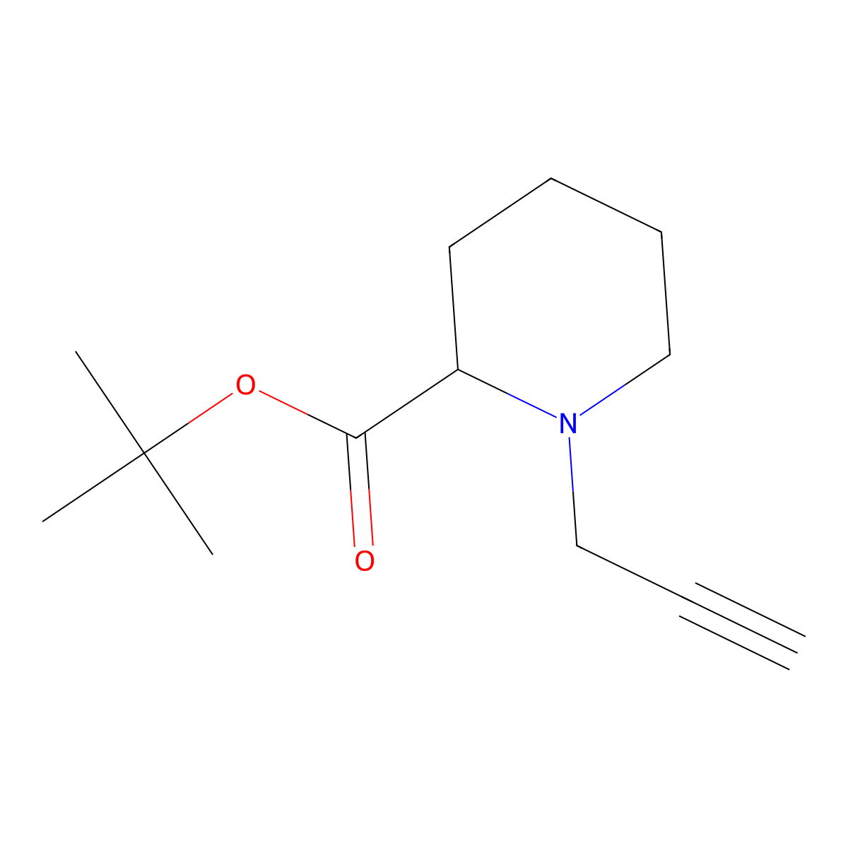 Tert-butyl 1-(prop-2-yn-1-yl)piperidine-2-carboxylate molecular structure, CAS 2031259-22-8