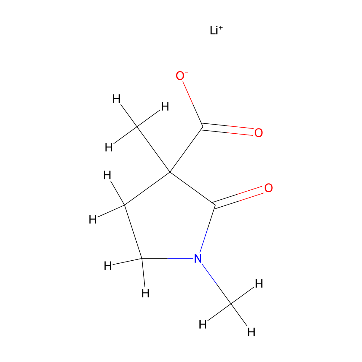 Lithium(1+) ion 1,3-dimethyl-2-oxopyrrolidine-3-carboxylate molecular structure, CAS 2031259-32-0