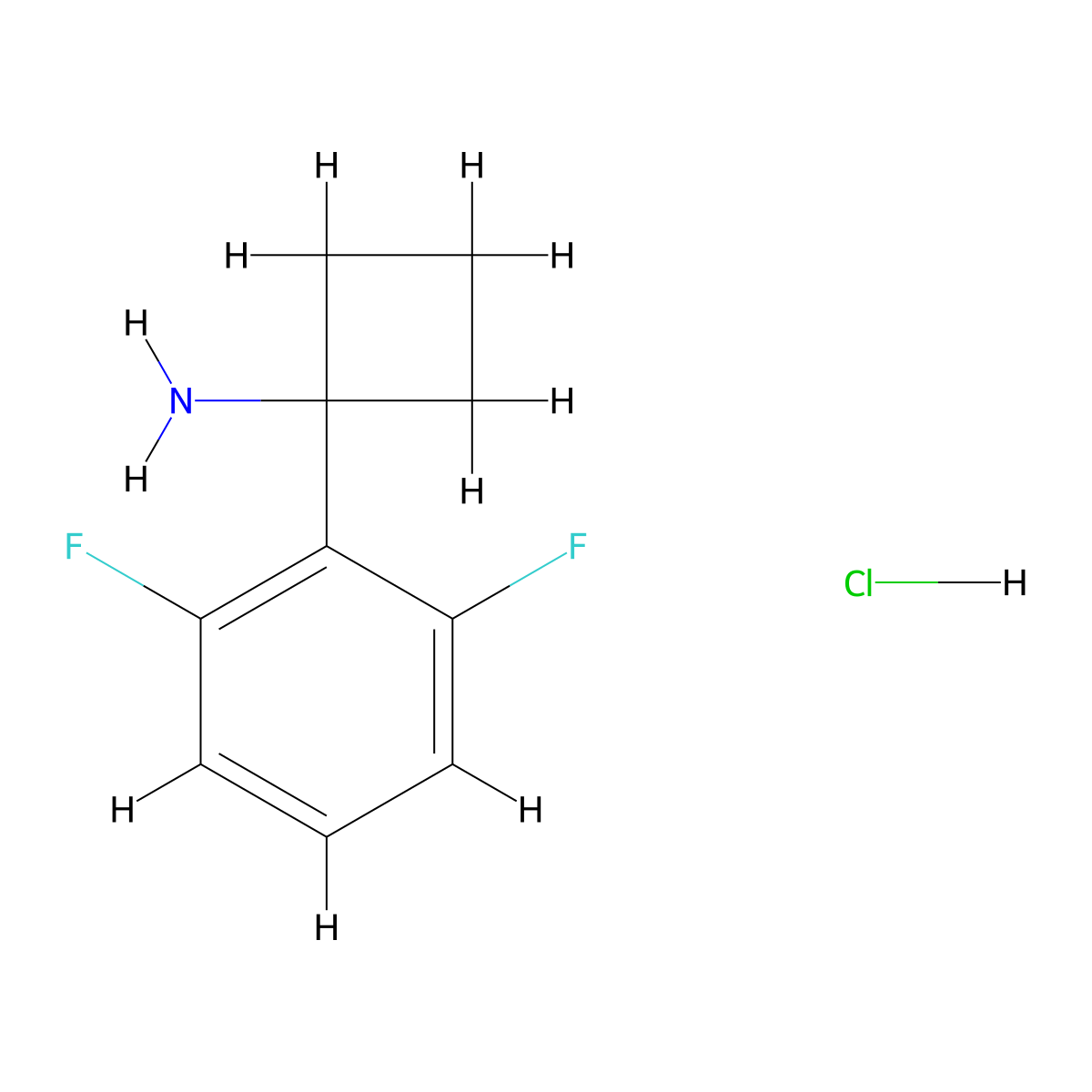 1-(2,6-Difluorophenyl)cyclobutan-1-amine hydrochloride molecular structure, CAS 2031259-33-1