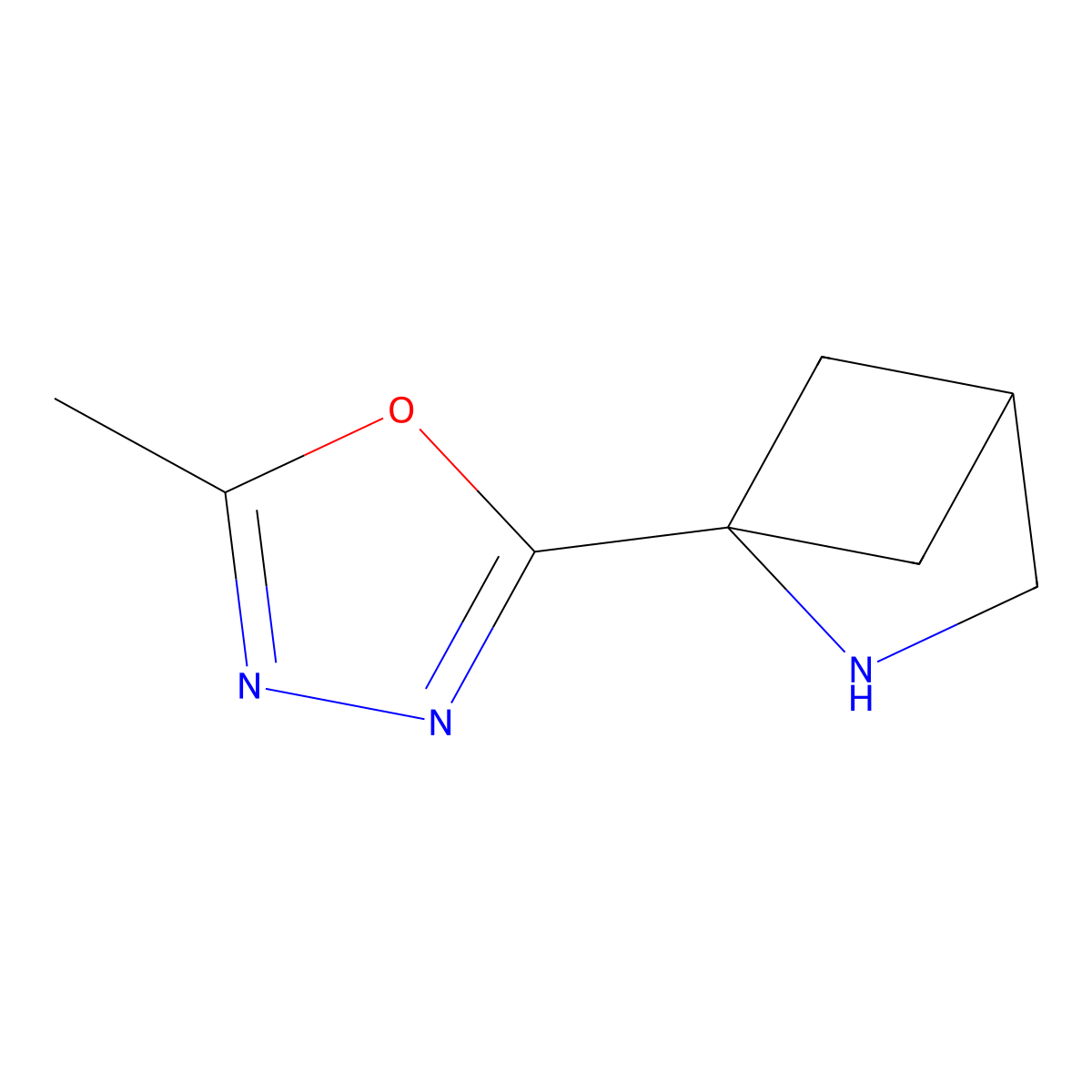 1-(5-Methyl-1,3,4-oxadiazol-2-yl)-2-azabicyclo[2.1.1]hexane molecular structure, CAS 2031259-34-2