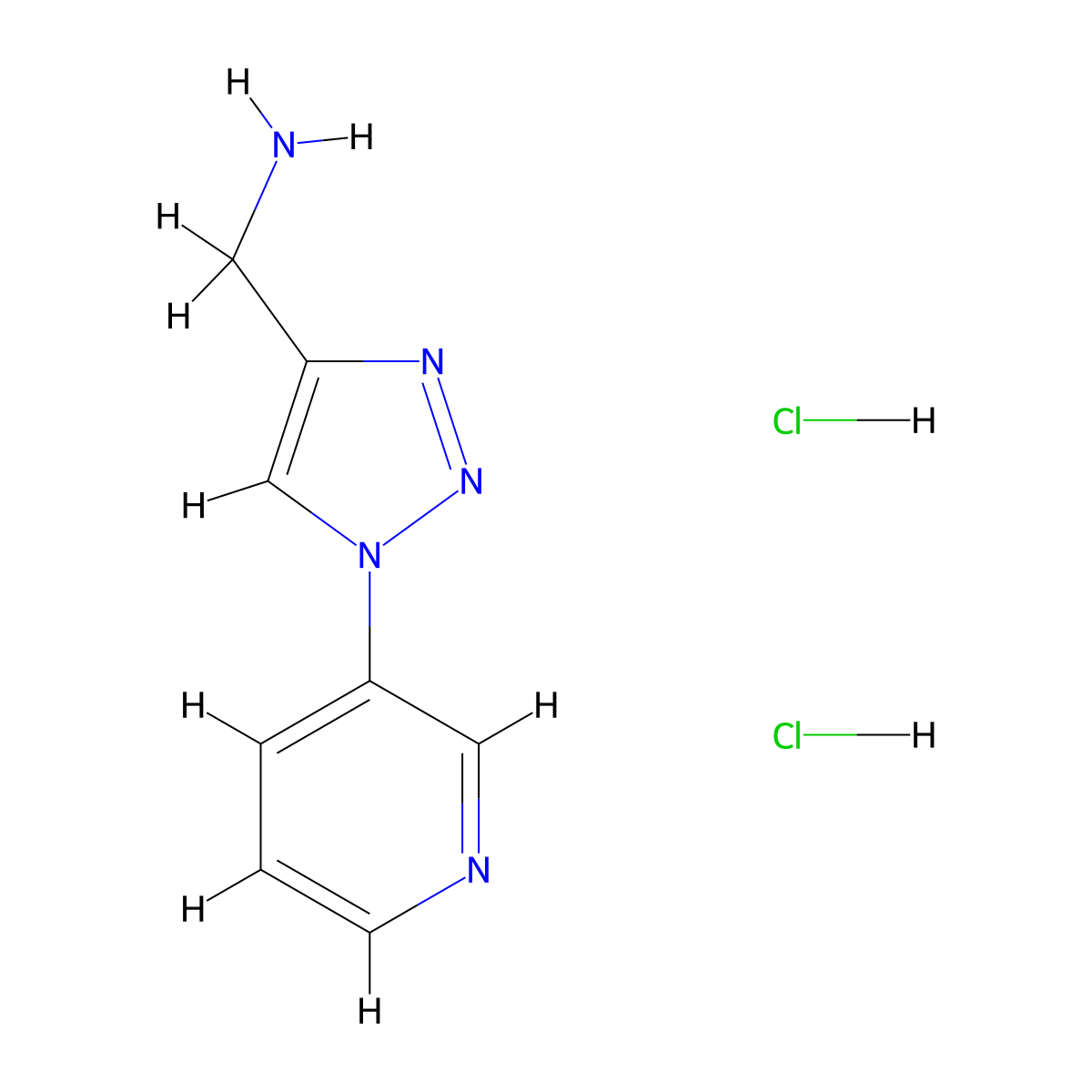 [1-(pyridin-3-yl)-1H-1,2,3-triazol-4-yl]methanamine dihydrochloride molecular structure, CAS 2031259-42-2