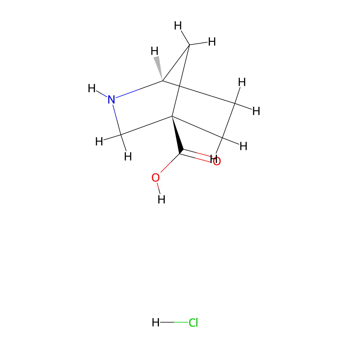 (1R,4R)-2-azabicyclo[2.2.1]heptane-4-carboxylic acid hydrochloride molecular structure, CAS 2031259-59-1
