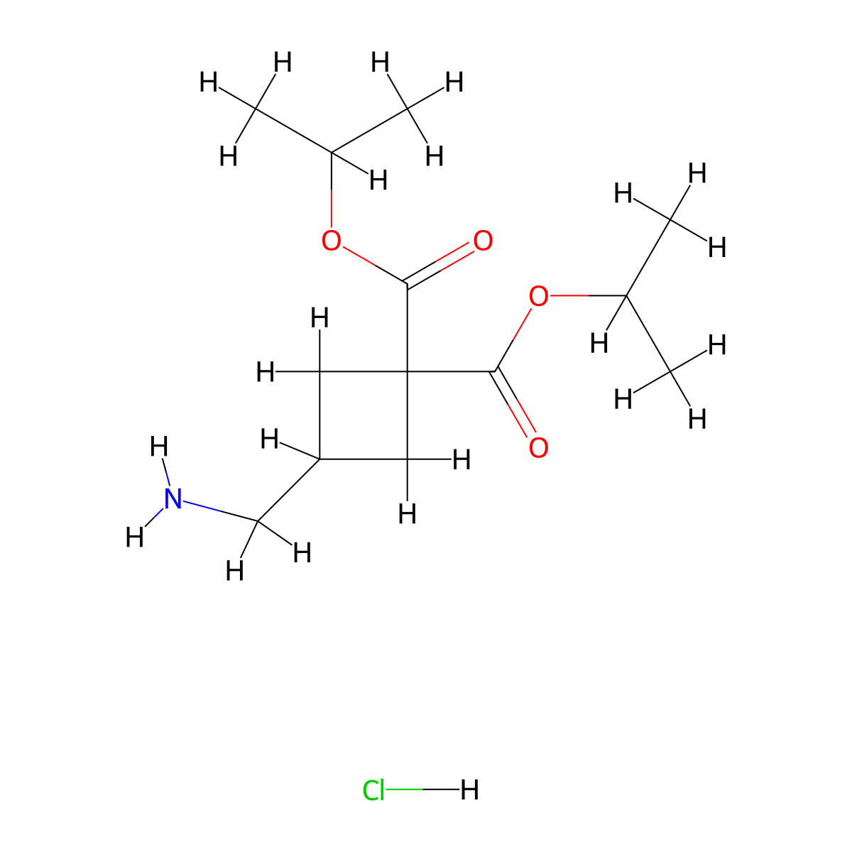 Diisopropyl 3-(Aminomethyl)cyclobutane-1,1-dicarboxylate Hydrochloride molecular structure, CAS 2031259-61-5