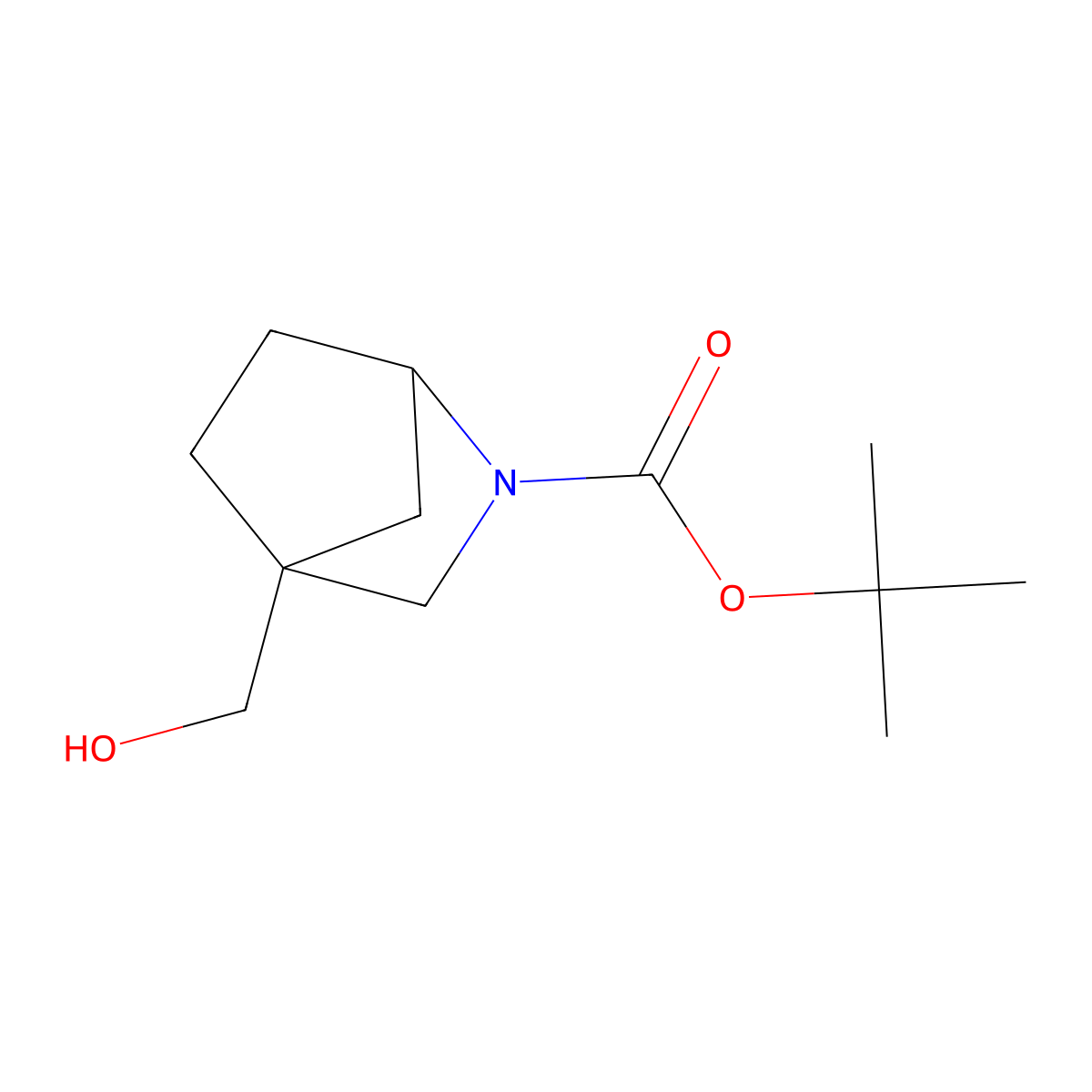 tert-Butyl (1S,4S)-4-(hydroxymethyl)-2-azabicyclo[2.2.1]heptane-2-carboxylate molecular structure, CAS 2031259-84-2