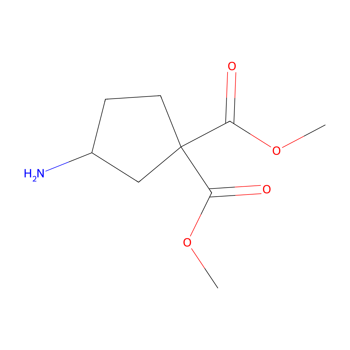 1,1-dimethyl (3S)-3-aminocyclopentane-1,1-dicarboxylate molecular structure, CAS 2031259-89-7