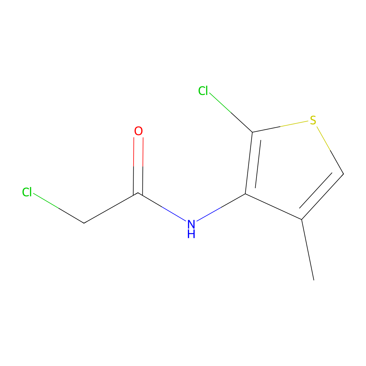 2-chloro-N-(2-chloro-4-methylthiophen-3-yl)acetamide molecular structure, CAS 2031260-38-3