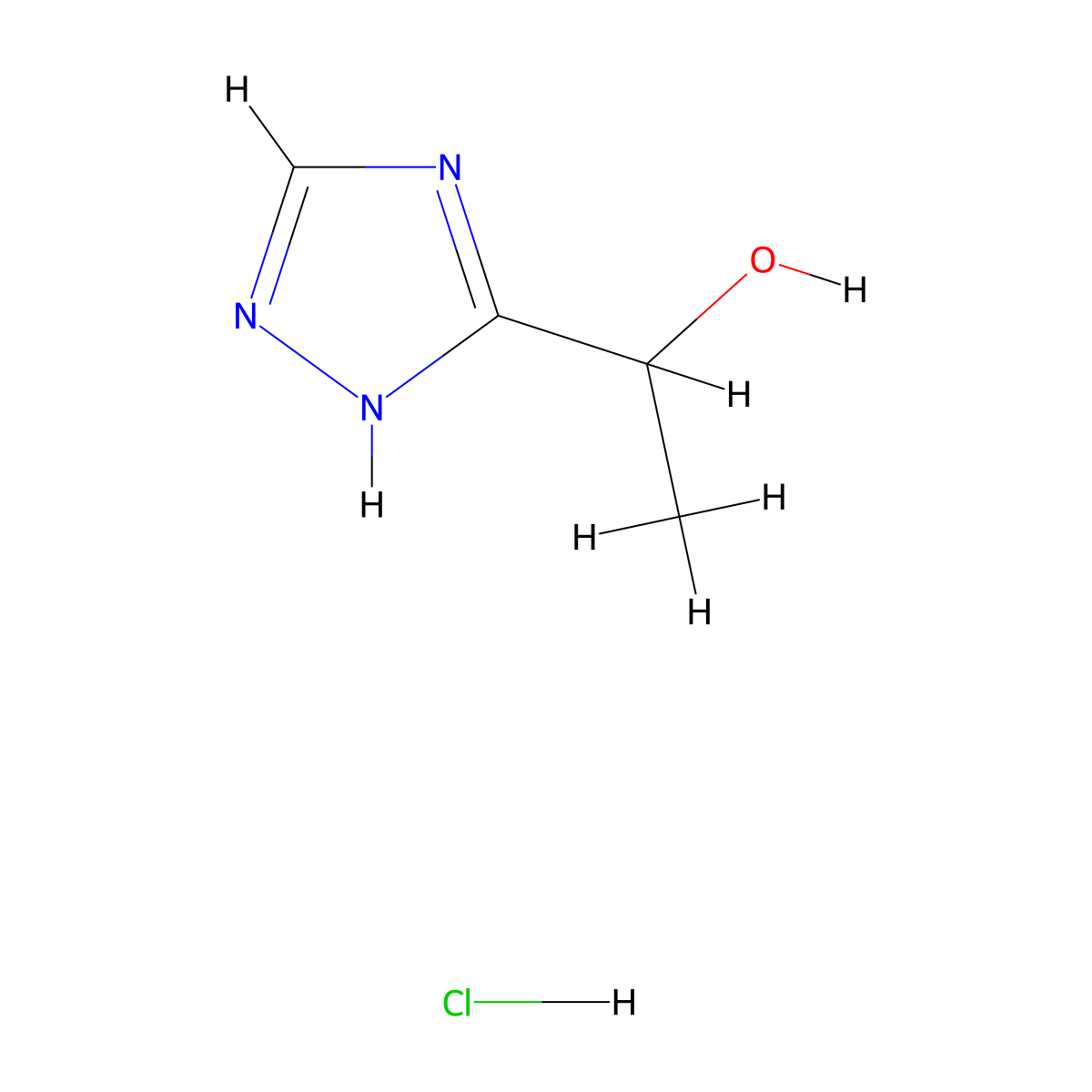 1-(4H-1,2,4-triazol-3-yl)ethan-1-ol hydrochloride molecular structure, CAS 2031260-40-7